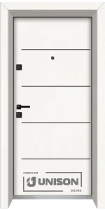 Входна врата UNISON LAMINOR L-107, Класическо Бяло