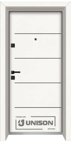 Входна врата Unison Laminor L-107 , Класическо Бяло